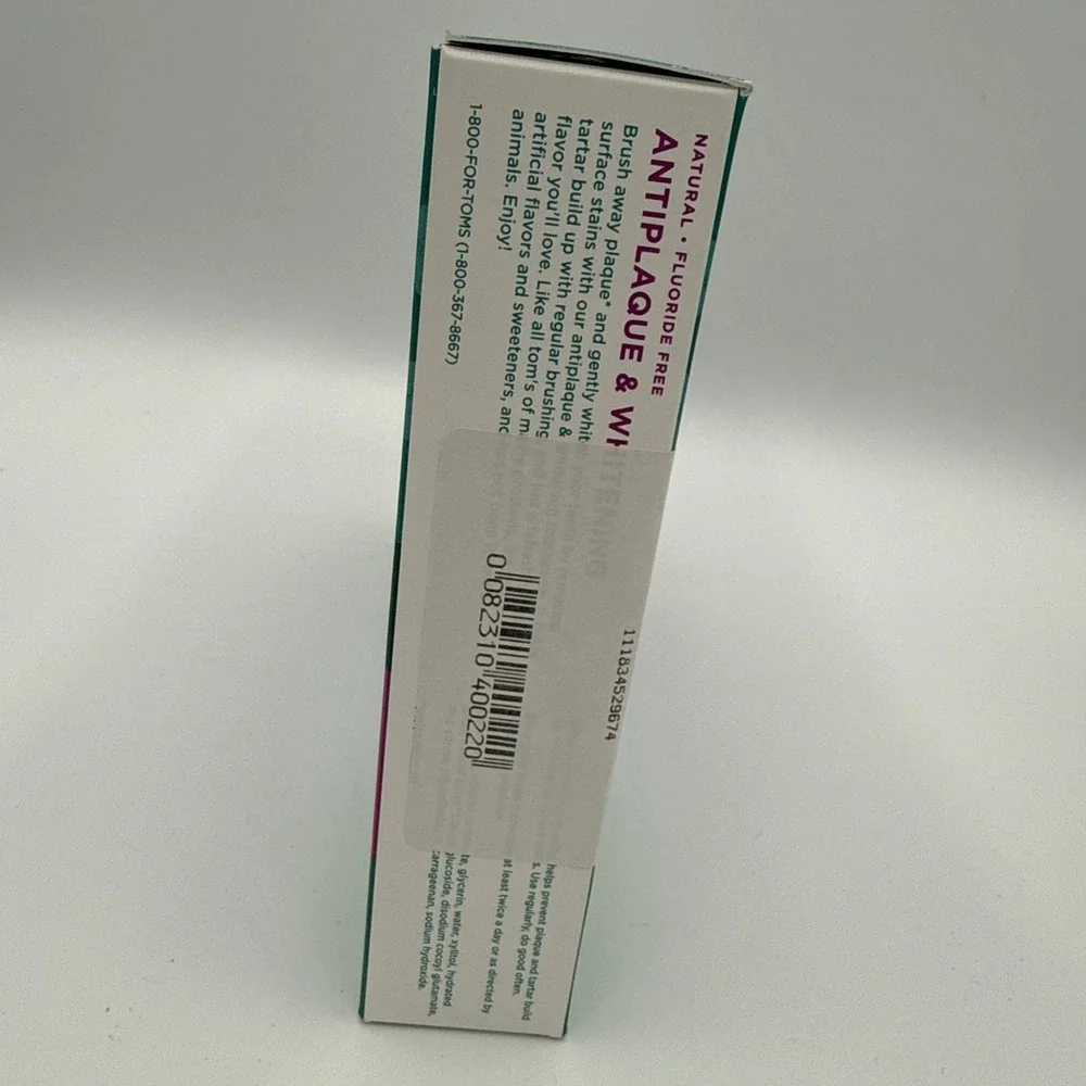 Tom's of Maine Antiplaque & Whitening Toothpaste Peppermint 4 Pack - New